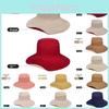 Reversible Brim Wide Sun Hat With Solid Color Design For Summer Use Casual