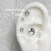 "Flash Ear Bone Earrings: Large Diamond, Cochlear Design, Giant Sparkle, Sleep-Friendly, Screw Ball Thread, New Style"