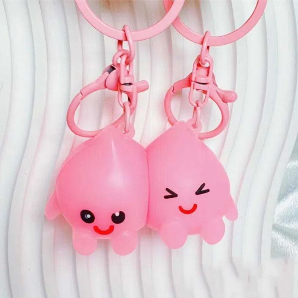 2pcs/set Luminous Doll Little Burning Man Keychain Pendant Cartoon Couple Pendants  Gifts