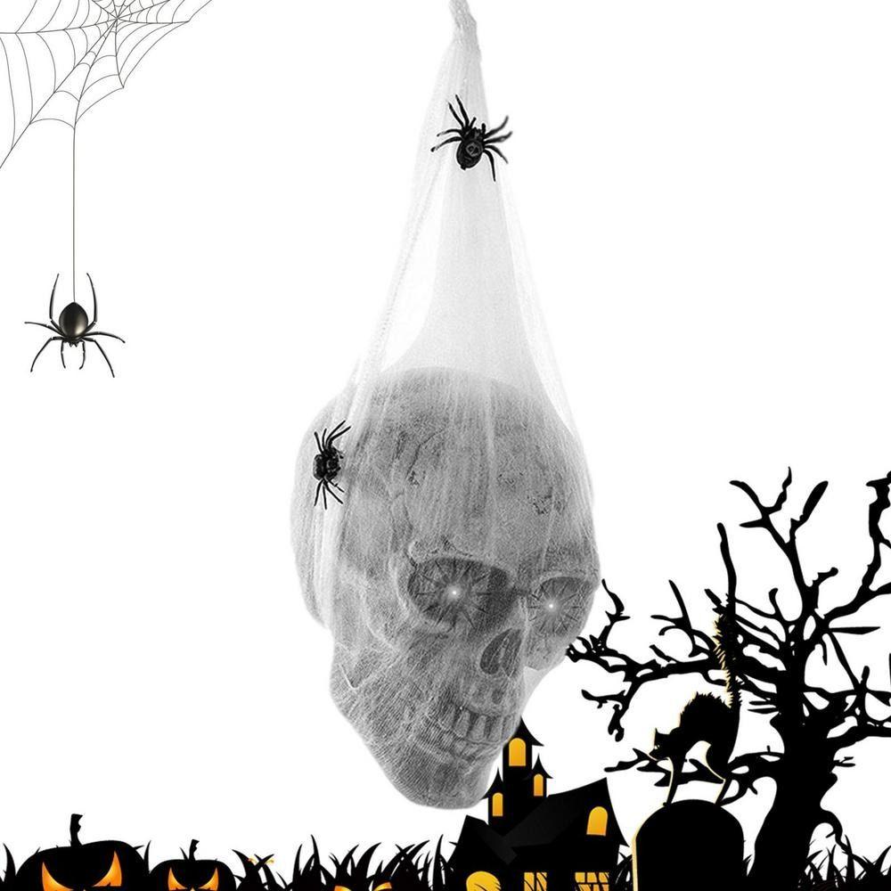 Cloth Halloween Glowing Skull Head Hanging Simulation Skull Head Realistic   Party