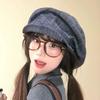 Cloud Octagonal Cap Japanese Pleated Painter Hat Casual Denim Beret  Girl