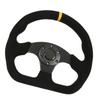 Car Steering Wheel Black Stitching Carbon Fiber 6 Holes Comfortable Grip Universal for Modification