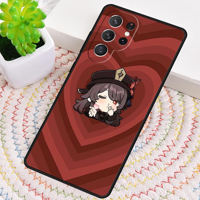 Ху Тао Genshin Impact чиби Силиконовый Чехол для Телефона Для Samsung Galaxy note 10 pro S26 S25 S24 S23 S22 S21 Plus S25Ultra Capa Чехол