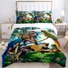3pcs Anime Leopard & Parrot Bedding Set, Includes One Quilt Cover and Two Pillowcases (No Core), Polyester Fabric