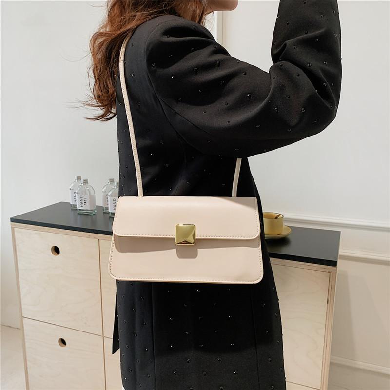 2024 корейская версия текстурированной небольшой квадратной сумки женская простая универсальная сумка для поездок на работу подмышкой сумка через плечо с нишевым дизайном