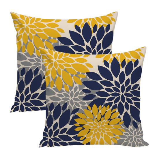 2 шт. наволочка с принтом георгина, квадратная подушка, наволочка для закусочной, ресторана, отеля, спальни, офиса, наволочка для машинной стирки, наволочки с застежкой-молнией