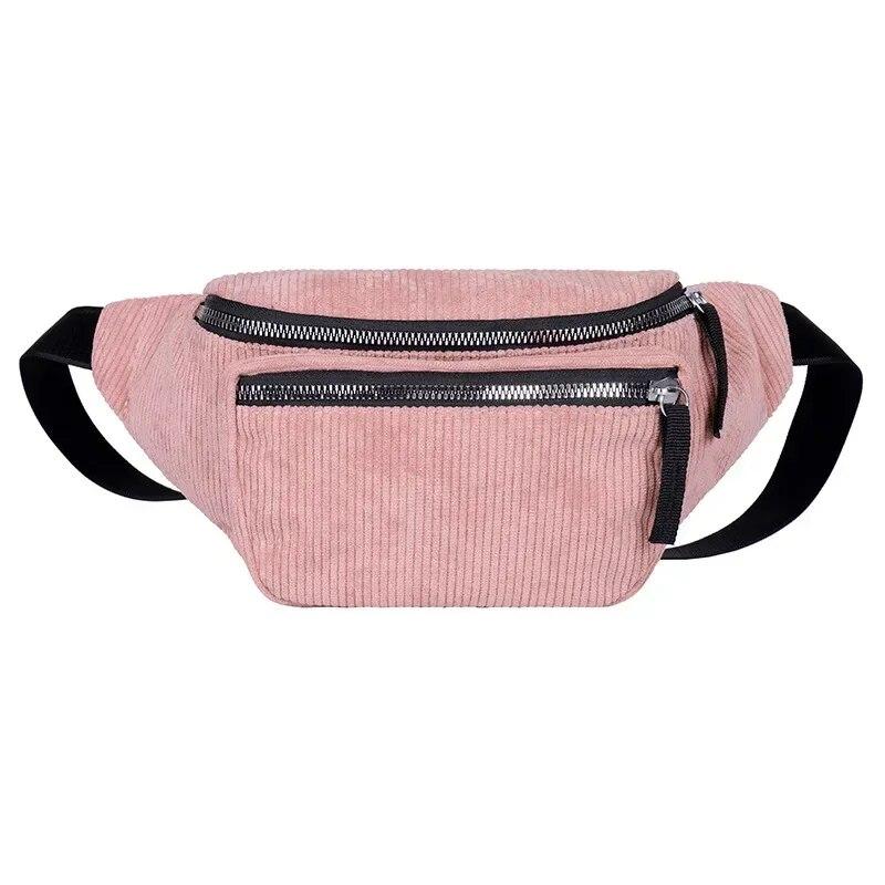 Corduroy Waist Bag Designer Zipper Chest Bag Sport Travel Girl Waist Belt Bags Fashion Phone Waist Pack for Women