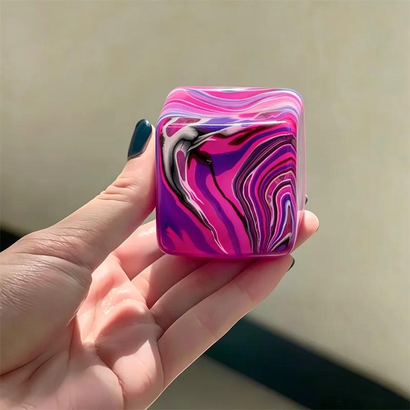 Needoh Nice Cube Marble Swirl Maltose Stuffed Sensory Toy Anxiety Squishy Relief Hand Exercise Ball Non-Toxic Material Adhd Toy