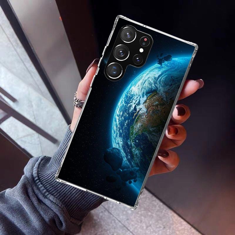 Earth Stars Space Phone Case For Samsung Galaxy S26 S25 Edge S24 S23 Ultra S22 Plus S21 S20 FE Soft TPU Back Cover Funda Galaxy