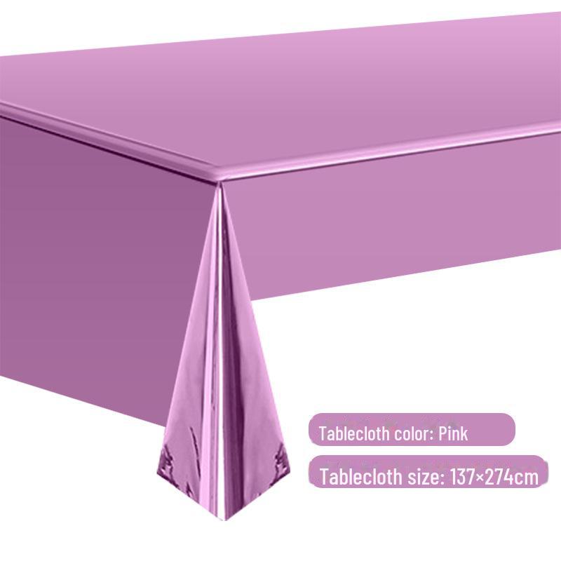 Новая одноразовая скатерть из алюминиевой пленки Cross-Border Gold & Rose Gold (137x274 см) – Товары для вечеринок