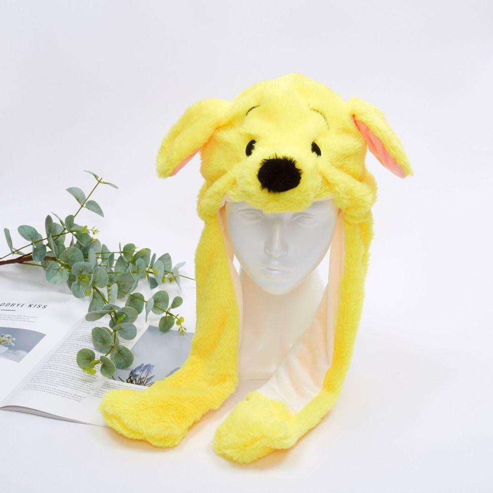 Шапка в форме животного для прыжков, панда, тигр, обезьяна, плюшевая шапка, игрушки, забавная шапка с подвижными ушками, забавные игрушки