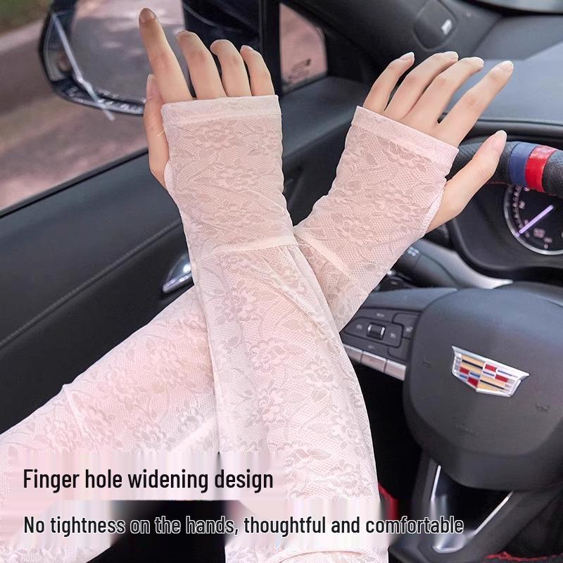 Women's Breathable Ice Silk Lace Sun Protection Arm Sleeves