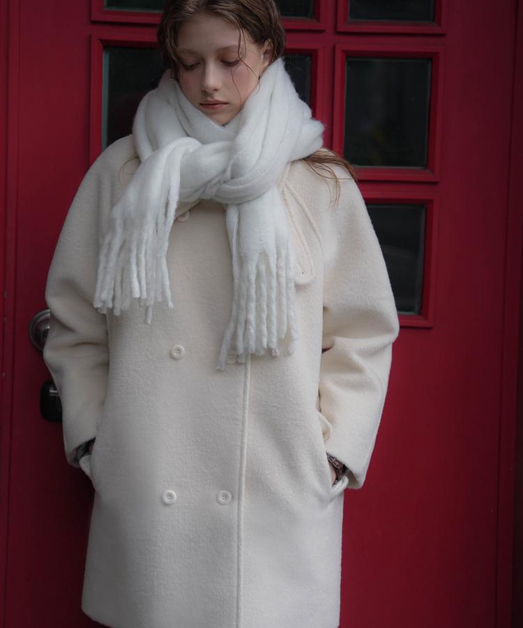 DEHEVE Wool Double Half Coat [Ivory]