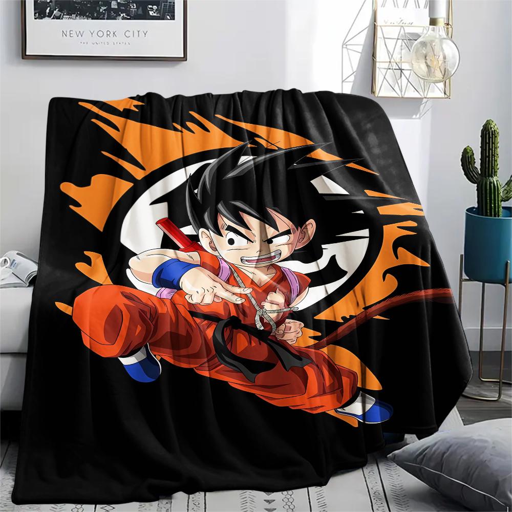 Фланелевое одеяло с принтом персонажей Dragon Ball, Высококачественное, Удобное для всех сезонов, Декор для дома, Тепло и уют, Идеально для рождественских подарков