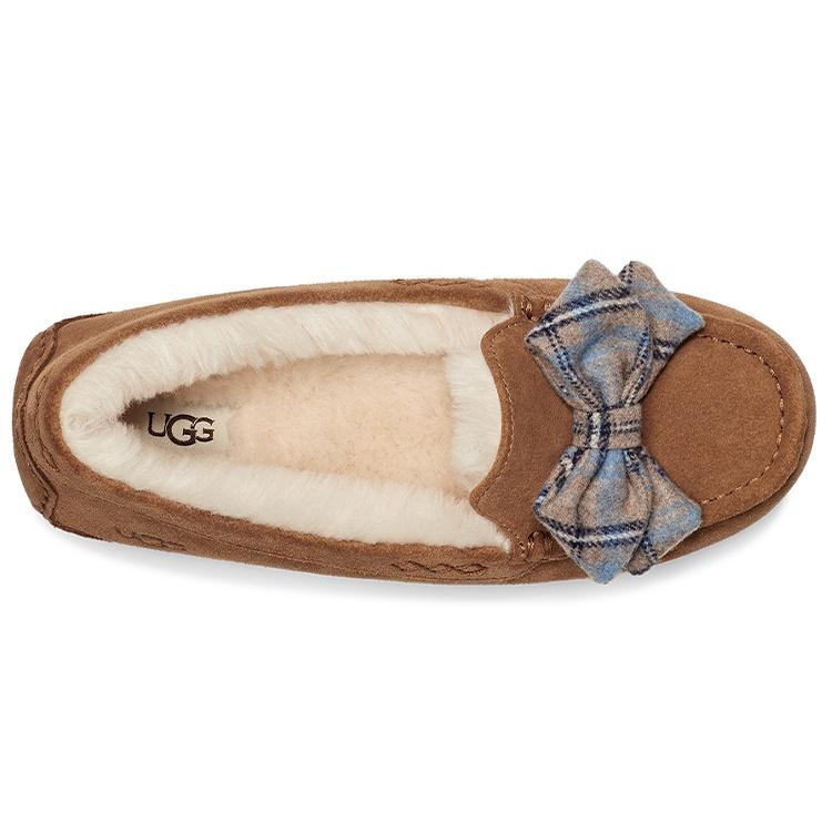 (WMNS) UGG ANSLEY Plaid Bow 'Chestnut' Women's 1127850-CHE