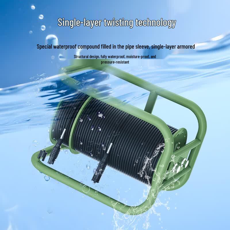 TPU Reinforced Outdoor Emergency Fiber Optic Cable with Reel