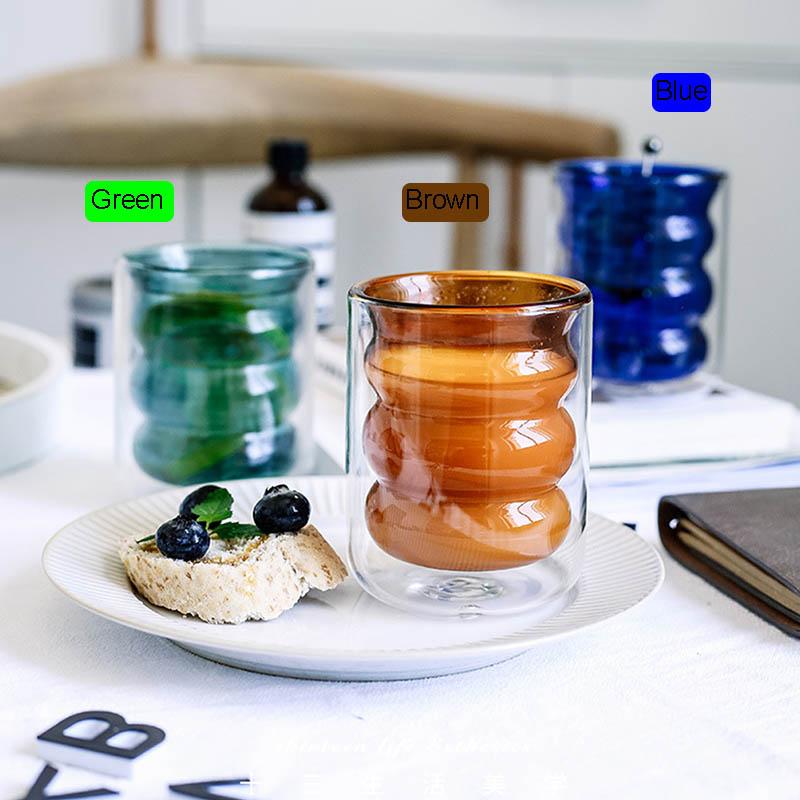 BORREY 250 мл стеклянная чашка для кофе с двойными стенками, спиральная 3D стеклянная кружка, термостойкая стеклянная чашка для чая, молока, уникальная офисная кружка для питья