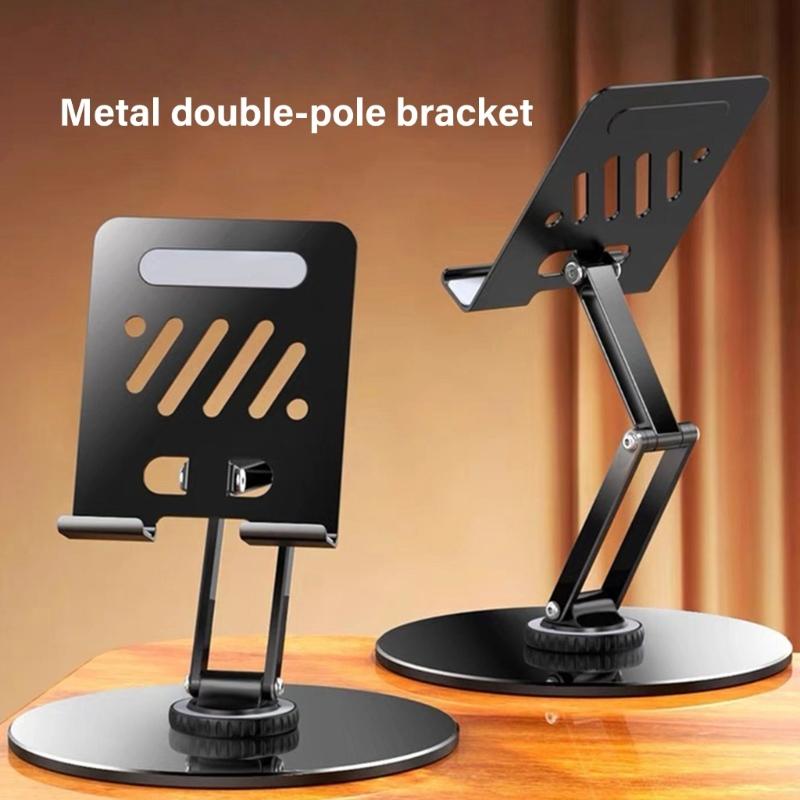 Алюминиевая металлическая подставка-стойка для планшета с вращающимся на 360 градусов основанием, регулируемая, подходит для видеоконференций, просмотра фильмов