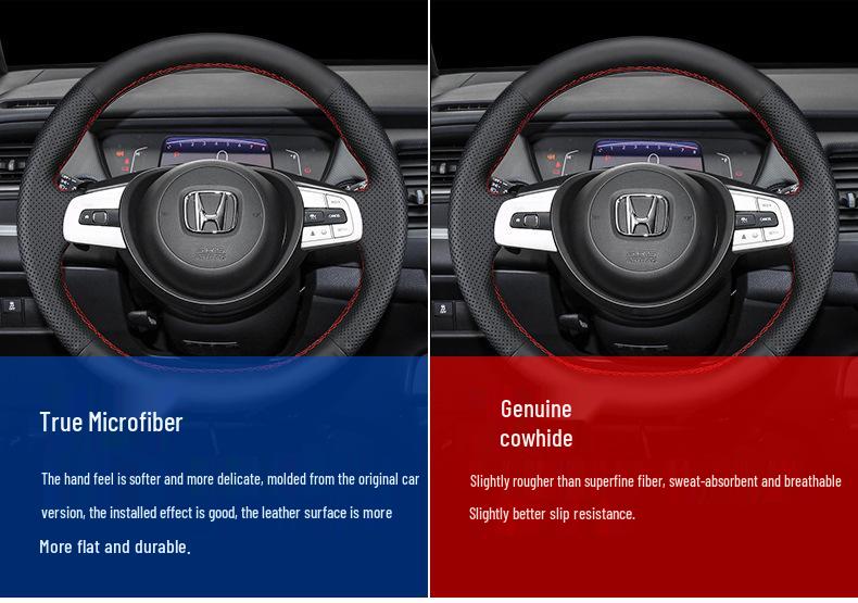 Натуральная кожаная ручная прошивка чехла рулевого колеса для моделей Honda Civic, Accord, CRV, HR-V, Fit и Guandao