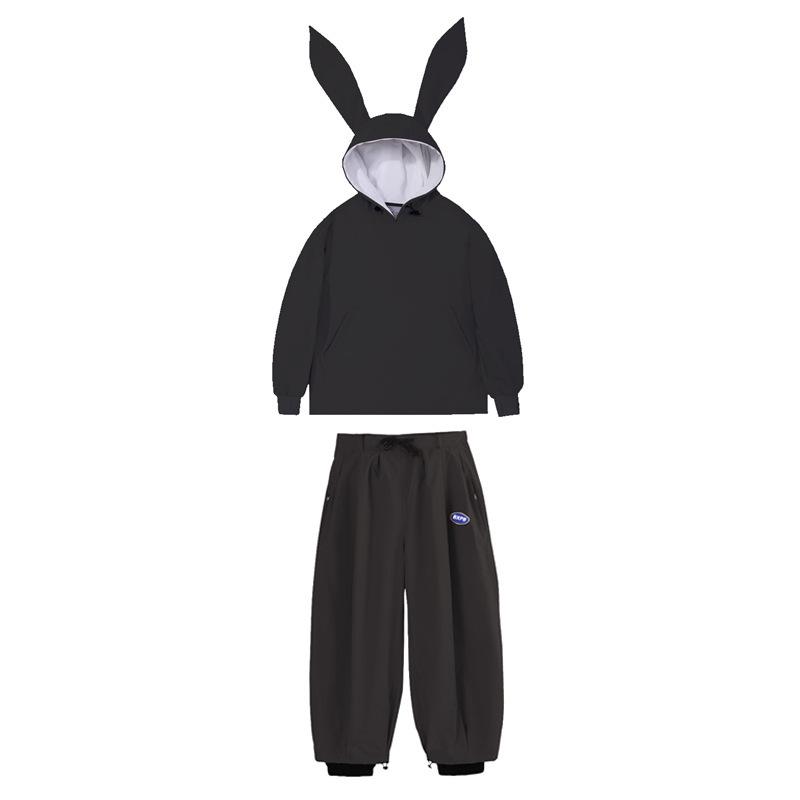 Универсальный сноубордический костюм с ушками кролика Dopamine: Комплект лыжной куртки и штанов для катания на одной/двух досках