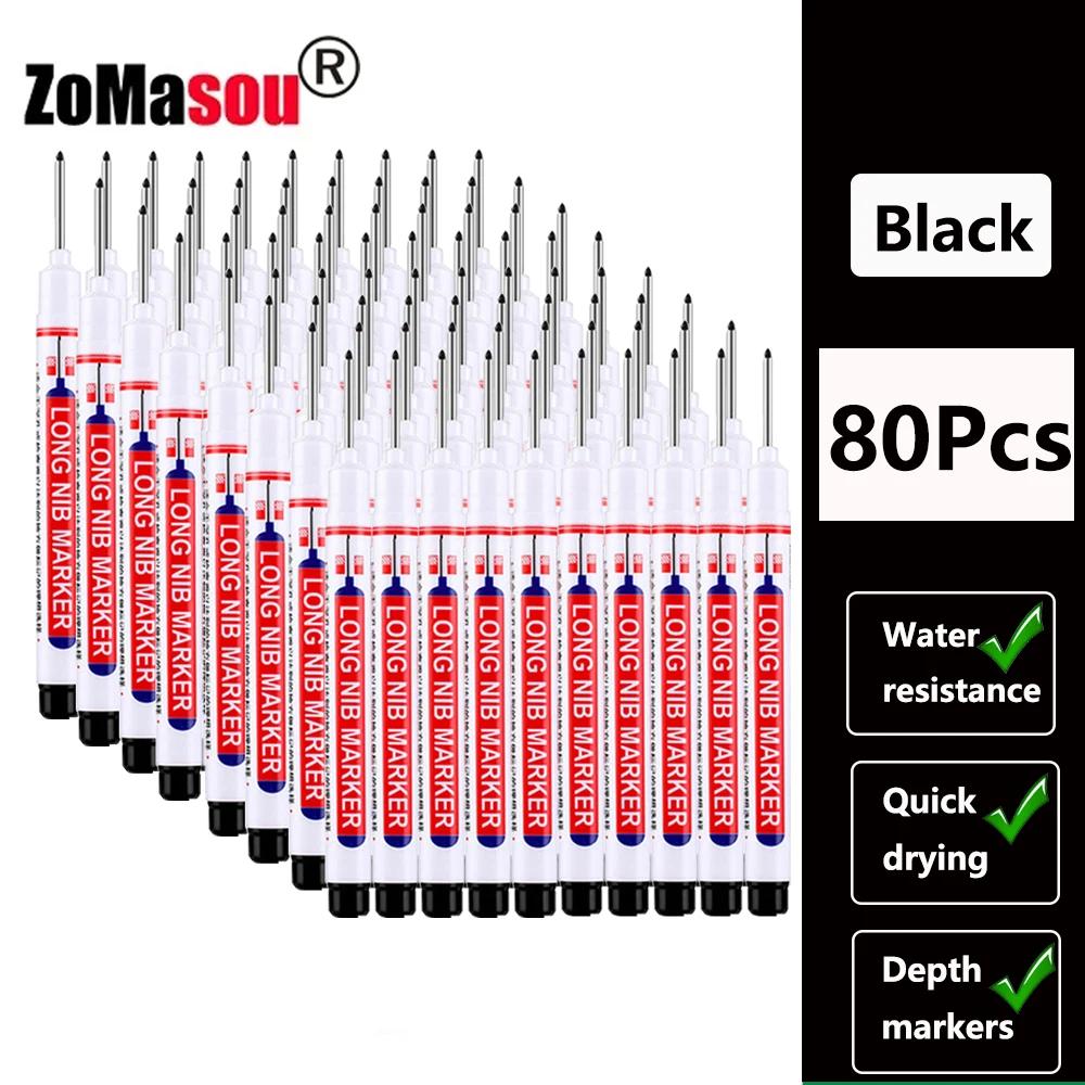 20mm 1-100Pcs Waterproof Deep Hole Marker Long Head Markers Pen Woodworking for Metal Carpenter White/Black/Red/Blue/Green Ink