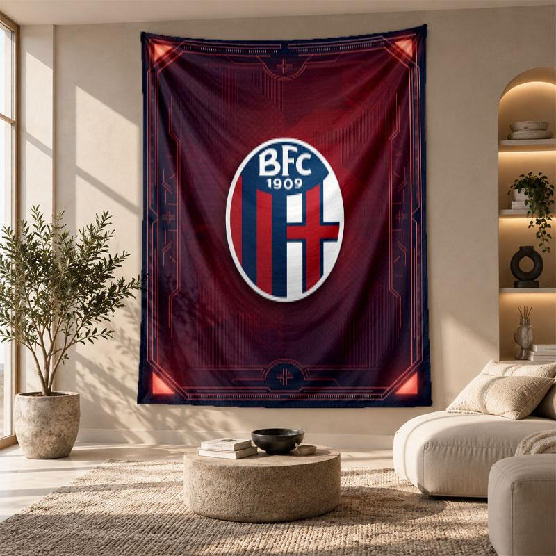 Decorative Tapestry,Bologna FC Printed Wall Art, Lightweight Wall Hanging For Bedroom Background