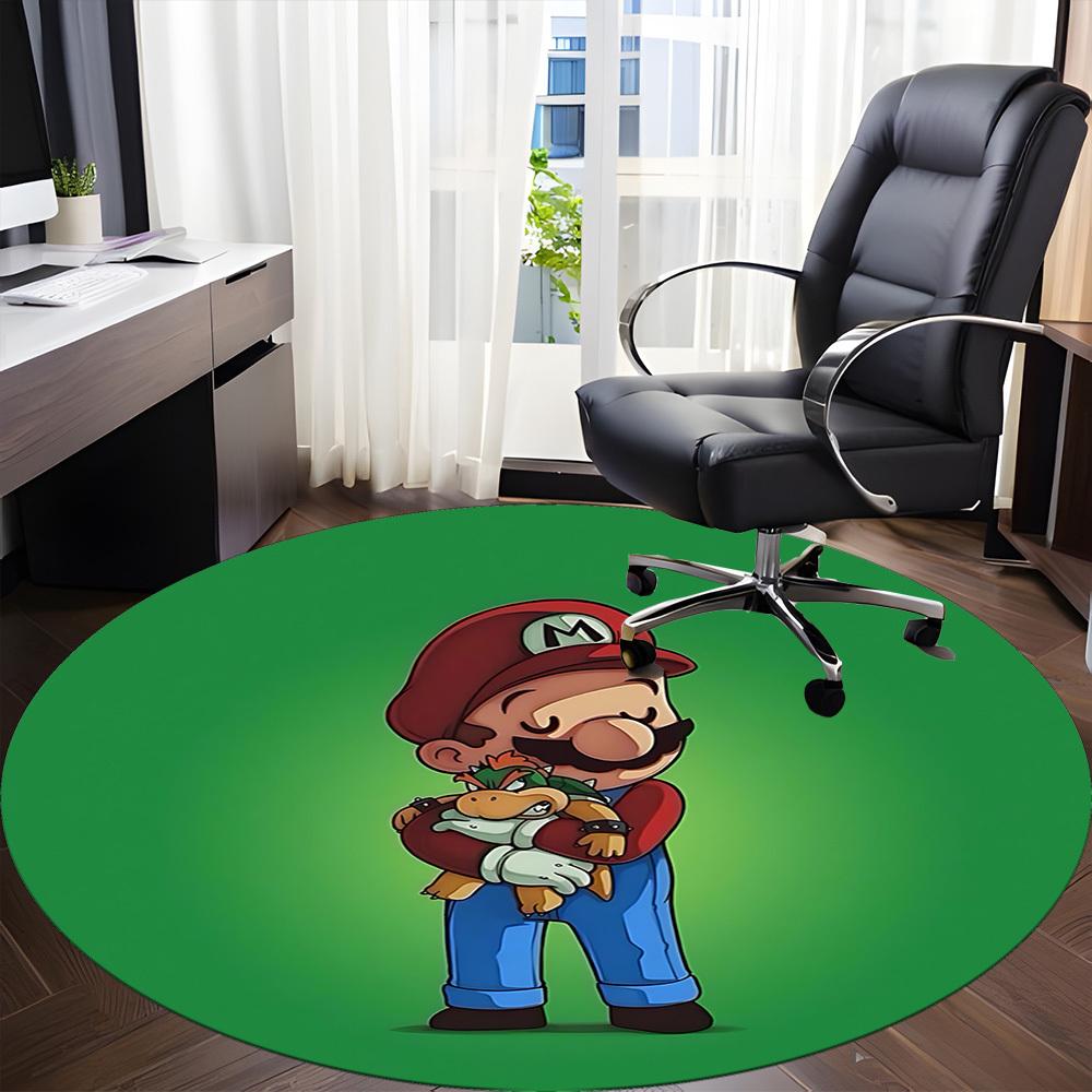 M-Mario Office Round Area Rug, Under Office Chairs Bedroom Living Room Home Decor a1022302