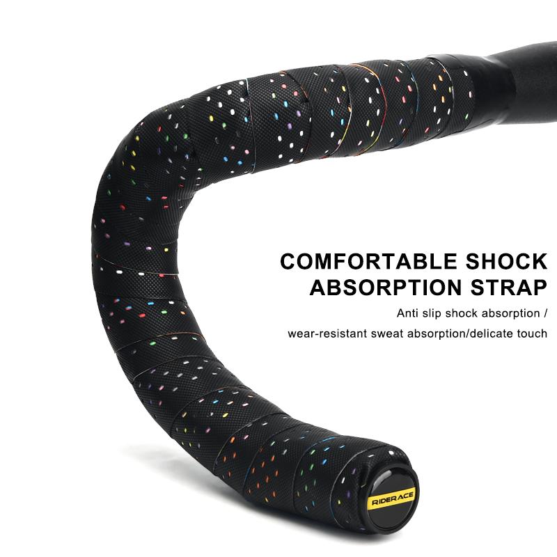1 пара лент для руля велосипеда, перфорированная дышащая полиуретановая лента для руля шоссейного велосипеда, фиксированный ремень с 2 заглушками