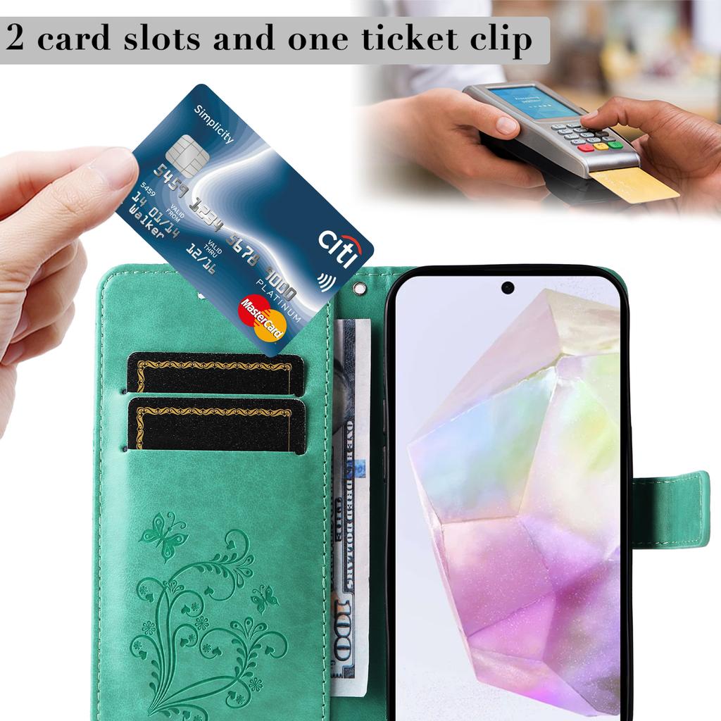 Чехол-кошелек для Samsung Galaxy A36 5G, кожаный чехол для телефона с цветочным и бабочковым принтом, подставка