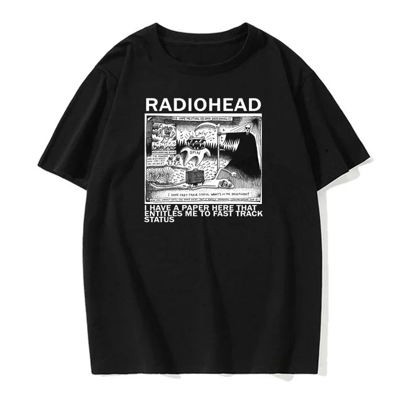 Футболка Radiohead Мужская классическая футболка Североамериканский тур Rock Boy Hombre Hip-Hop Street Хлопковая футболка европейского размера