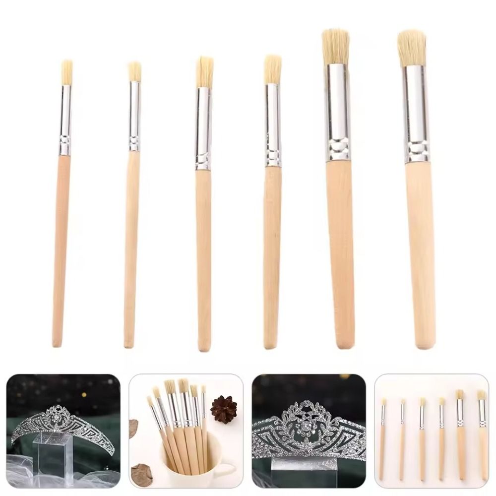 Bristle Hair Wooden Handle Watercolor Oil and Acrylic Painting Pen Painting Brush Child Toy