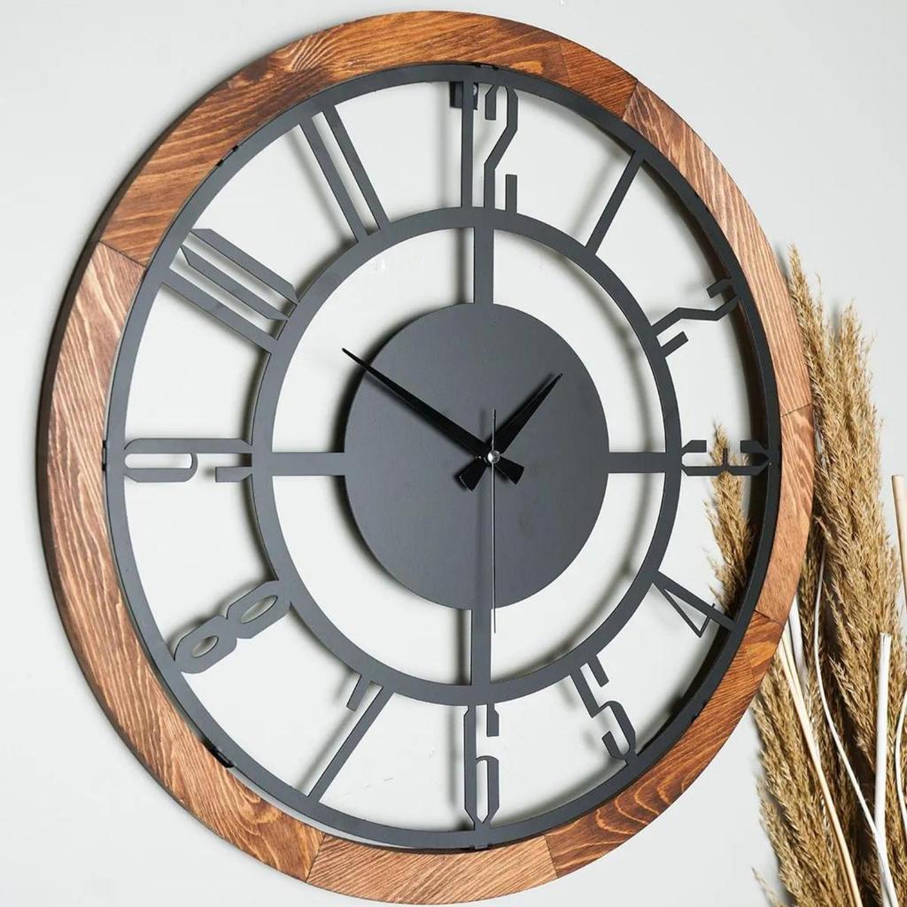 MUYIKA A Bunnela Silver, Red, Black Metal Color Wall Clock 50x50cm MDS-50