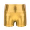 Girls Sleeveless Backless Shiny Sequin Halter Crop Top Metallic Dance Shorts Jazz Dance Stage Performance Outfit