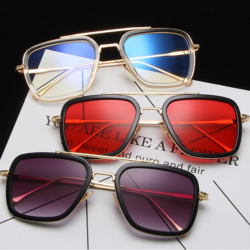 Солнцезащитные очки Железный человек Тони Старк Lentes Солнцезащитные очки Ретро солнцезащитные очки Мужские солнцезащитные очки Брендовые дизайнерские солнцезащитные очки