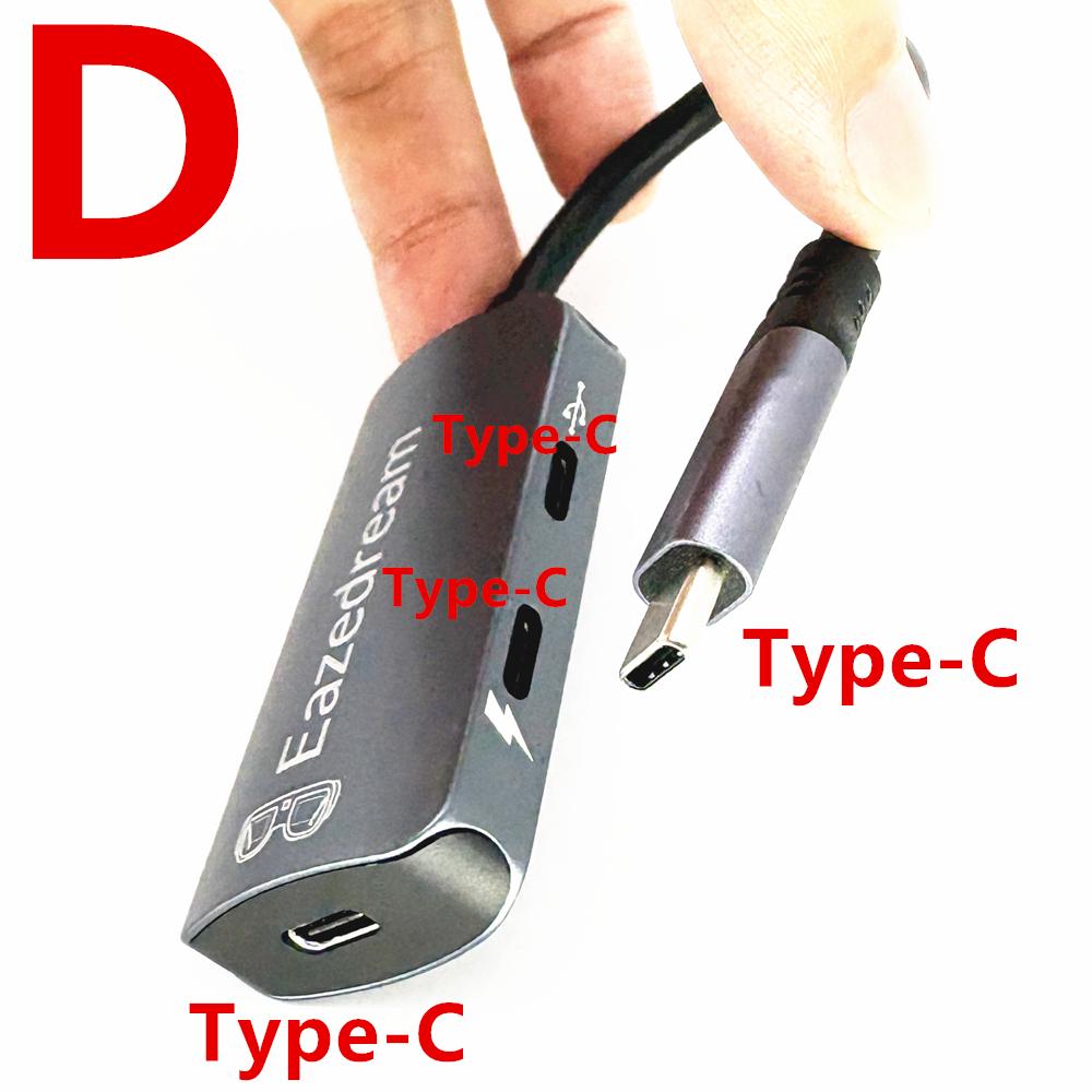 Хаб для AR-очков Бесшовный адаптер питания Type-C HDMI-совместимый для Xreal Beam Viture Rokid Station Rayneo XR USB-C