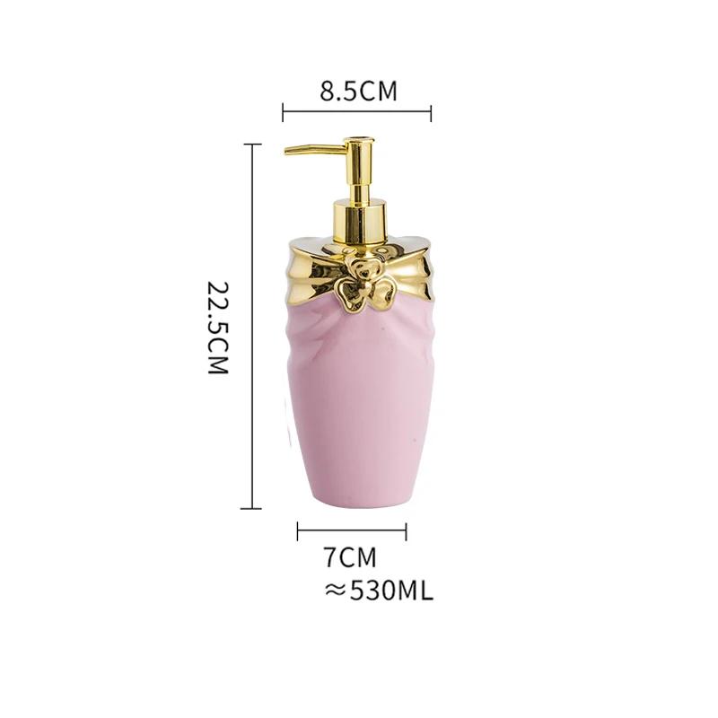 Bowtie Relief Ceramic Soap Bottle Nordic Home Decor Hotel Soap Dispenser Shampoo Bottle Bathroom Accessories Lotion Bottles