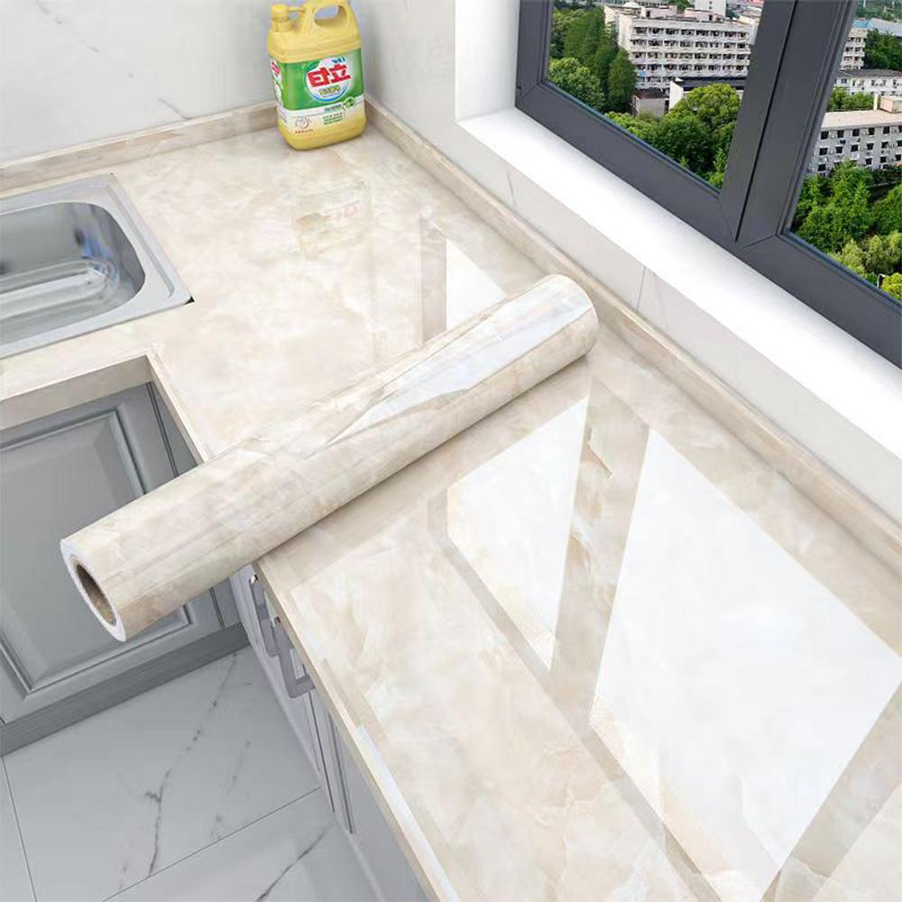 Самоклеящаяся кухонная пленка под мрамор - Водонепроницаемые Маслостойкие ПВХ Виниловые Обои для Столешницы, Фартука, Плитки | Легко Снимаются и Приклеиваются