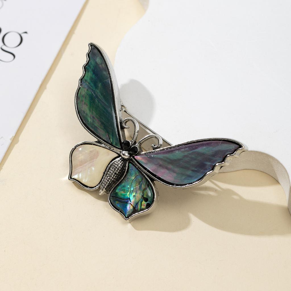 1Pc, Handmade Natural Shell Butterfly Brooch Pin | Elegant Vintage Colour Jewelry Accessories, Women's Gifts, Unique Mother's Day, Easter Supplies
