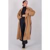 Women's Beige Belted Seasonal Trench Coat