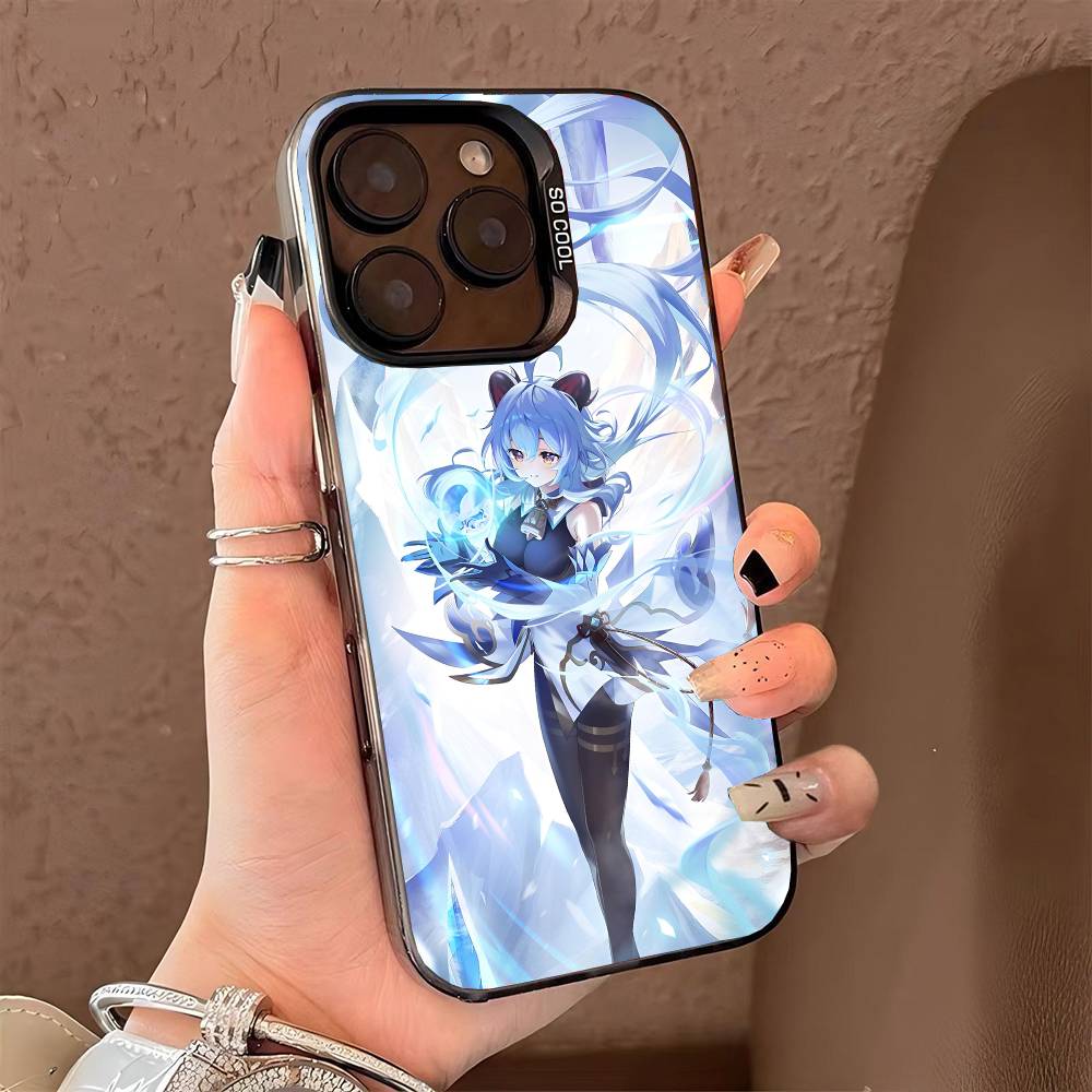 Чехол для телефона Ganyu Genshin Impact для iPhone 17 17Air 16 15 14 13 12 11 Pro Max Plus Цветной Серебристый