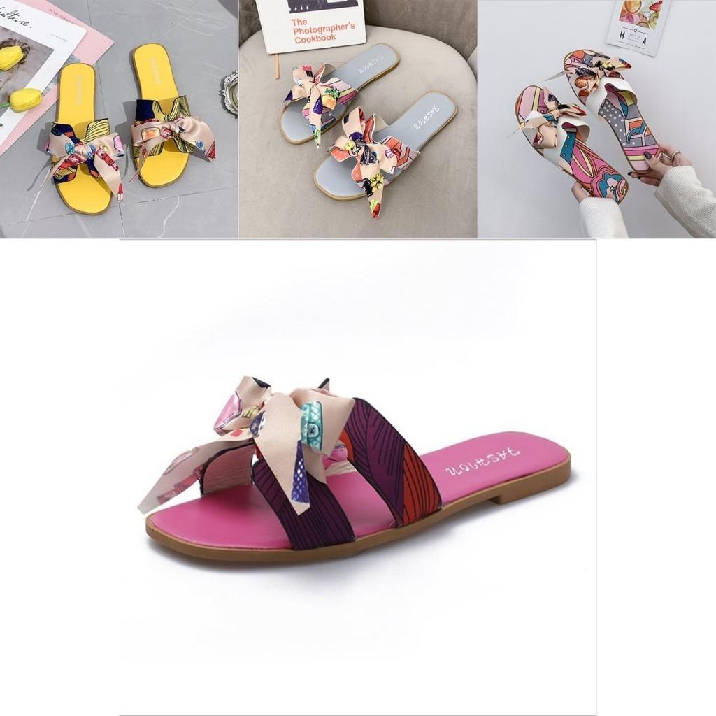 Stylish Women's Bow Sliders Silky Butterfly Sandals Perfect For Summer Beach Parties