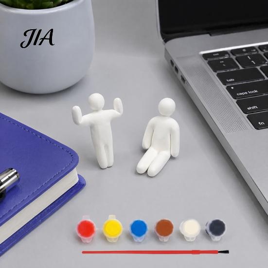 Handmade Art Collection 8Pcs Paintable Blank 3D Printed Chameleon Figurines, DIY Unpainted White Craft Project Model Kit with Painting Brushes,