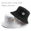 2020 NEW  Women Bucket Fishing Hats Sunscreen Sun Cap Little Daisies Double-sided Wear Spring Lady F