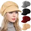 Новые осенние зимние шапки для женщин, однотонные, восьмиугольные, женская зимняя шерстяная шапка-берет A9U8
