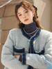 Mishow Women Coat 2023 Winter New Elegant Denim Panels Warm O-neck Thickened Wool Commuter All-match Clothing Jacket MXC57W0267