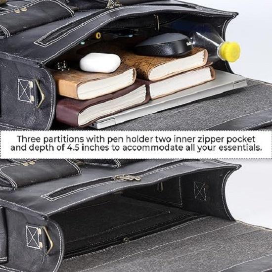 Кожаная сумка для ноутбука для мужчин и женщин | Черная мужская сумка-портфель из натуральной кожи в винтажном стиле, кожаная сумка-мессенджер ручной работы