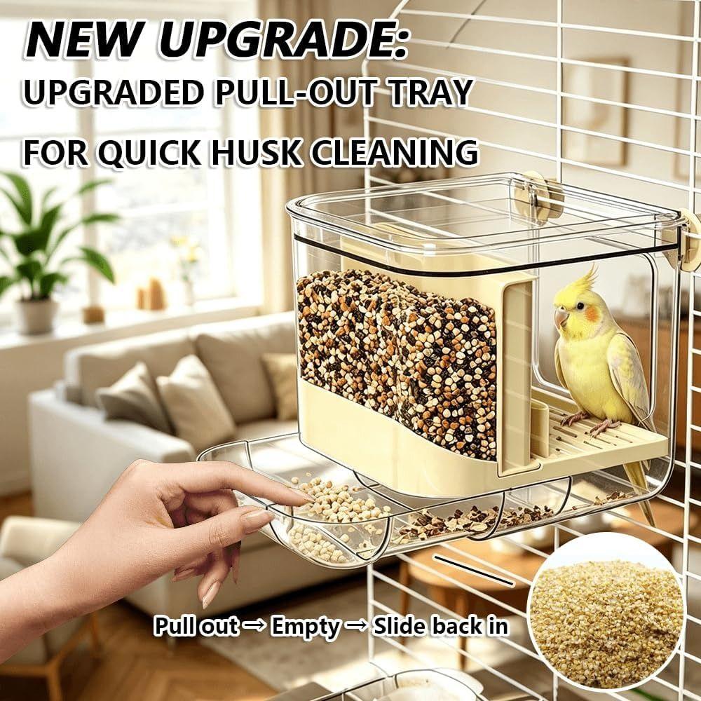 Large Capacity Small Pet Hanging Cage Splash-Proof Hanging Cage Feeder Small Pet Birds