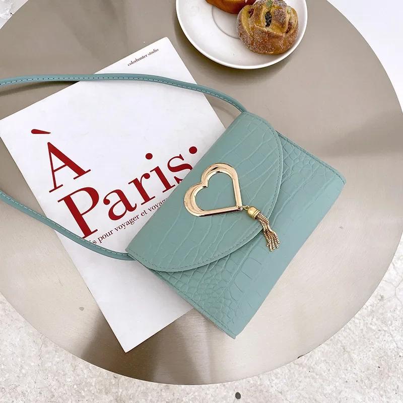 New Fashion Women Shoulder Bag Crocodile Pattern Handbags PU Leather Messenger Bag Solid Color Flip Cover Lady Small Square Bag