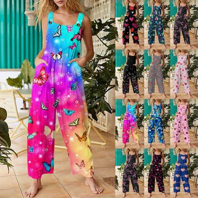 Женские повседневные комбинезоны, комбинезоны с регулируемыми бретелями, летние без рукавов, милые удобные комбинезоны с карманом