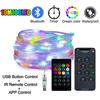 Рождественская гирлянда Разноцветная RGB Гирлянда для рождественской елки Bluetooth Гирлянда с USB-зарядкой Приложение Сказочные огни Украшение Киберспортивная комната